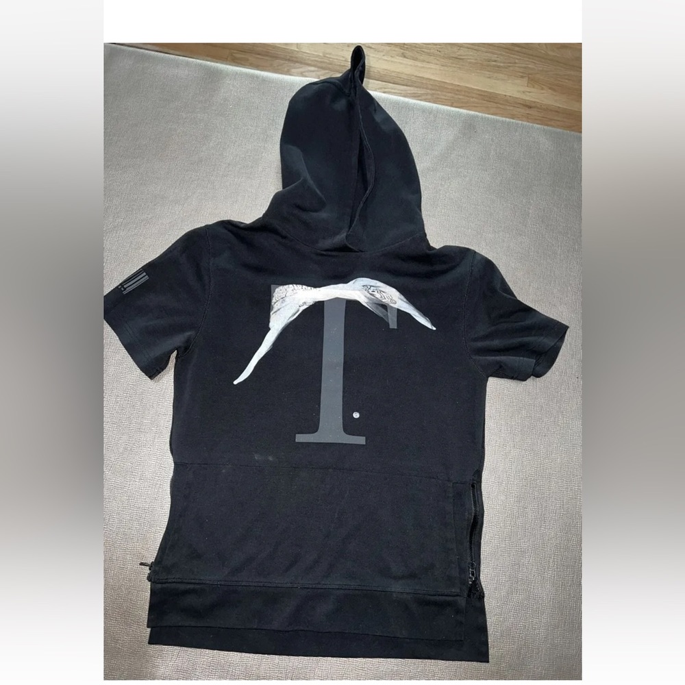 Tupac Remembrance hooded t shirt with side zip medium black shirt Served Fresh